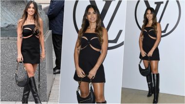 Lionel Messi's Wife Antonela Roccuzzo Looks Hot as Hell in Revealing LBD and Sexy Boots at Paris Fashion Week, View Pics and Videos