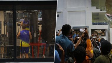 'Dhoni, Dhoni' Fans Cheer For MS Dhoni As They Gather Inside Chepauk Stadium to Watch CSK Practice Ahead of IPL 2023 (Watch Video)