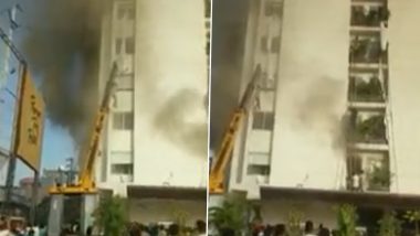 Madhya Pradesh Fire: Massive Blaze Erupts at a Hotel in Indore, No Casualty Reported (Watch Video)