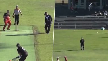 Tasmanian Cricketer Throws Bat, Kicks Gloves After Being Dismissed Via 'Mankad' Run Out During SCA Grand Final Match Between Claremont and New Norfolk (Watch Video)