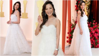 Michelle Yeoh Stuns in White Couture Gown at Oscars 2023 Red Carpet (View Pics and Videos)