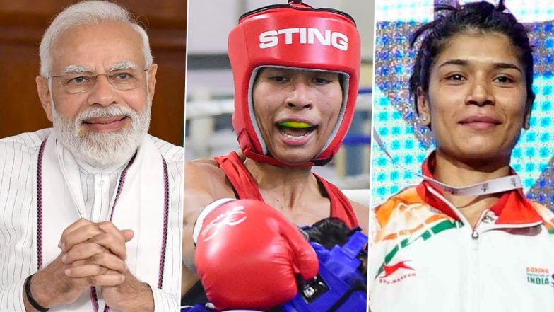 PM Narendra Modi Congratulates Indian Boxers Lovlina Borgohain and Nikhat Zareen for Winning Gold Medals at World Boxing Championships 2023