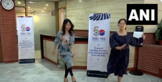 Korean Embassy Officials in Delhi Groove to RRR’s ‘Naatu Naatu’ After It Wins Best Original Song Award At Oscars 2023 (Watch Video)