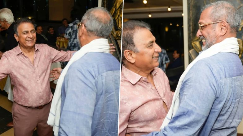 Nana Patekar Meets and Hugs Sunil Gavaskar; Calls the Cricket Legend His 'Idol' (View Pics)