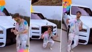 Video of Nick Jonas Colouring His White Rolls Royce With Holi Colours Takes Internet by Storm &ndash; WATCH