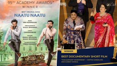 India Shines at Oscars 2023: RRR Song ‘Naatu Naatu’ and Guneet Monga’s The Elephant Whisperers Win Big at the 95th Annual Academy Awards!