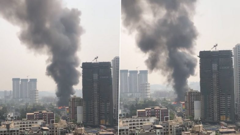 Mumbai Fire: Massive Blaze Erupts at Furniture Godown in Jogeshwari West, No Casualty Reported (See Pics and Videos)