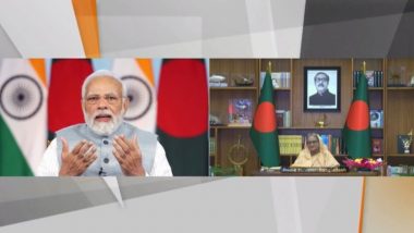 PM Narendra Modi and His Counterpart Sheikh Hasina Inaugurate Rs 377-Crore Diesel Pipeline to Bangladesh (Watch Video)