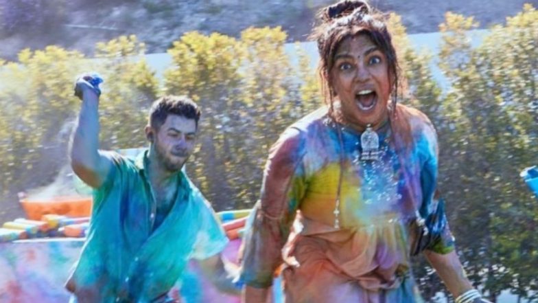 Priyanka Chopra Runs Away From Hubby Nick Jonas As He Launches Holi Attack on the Citadel Star! (View Pic)