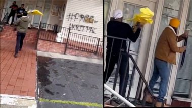 Pro-Khalistan Protesters Attempted to Set on Fire India's Consulate in San Francisco (Watch Video)