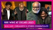 RRR&rsquo;s &lsquo;Naatu Naatu&rsquo; Wins At Oscars 2023: Alia Bhatt, Ajay Devgn, Ram Charan, Jr NTR, Chiranjeevi & Others Congratulate The Team