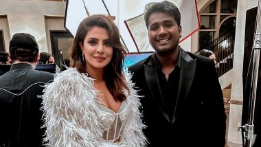 RRR: ‘Naatu Naatu’ Singer Rahul Sipligunj Poses With Priyanka Chopra at Pre-Oscars Party (View Pic)