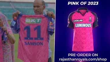 Rajasthan Royals Jersey for IPL 2023 Unveiled! Inaugural Champions Share New Kit With Groundsmen Ahead of New Season (Watch Video)