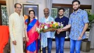 Rajinikanth Welcomed With Flower Bouquet As He Visits Uddhav Thackeray and His Family at Matoshree in Mumbai (View Pic)