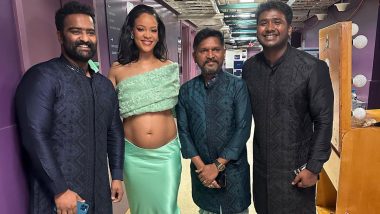 'Naatu Naatu' Singers Kaala Bhairava and Rahul Sipligunj Share Fanboy Moment With 'Queen' Rihanna at Oscars 2023 (View Pics)