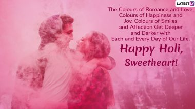 Happy Holi 2023 Romantic Messages for Husband & Wife: Send WhatsApp Status, 'Pehli Holi' Greetings, GIFs, HD Images & Shayari To Celebrate the Festival of Colours