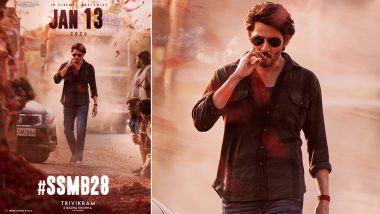 SSMB28: Mahesh Babu’s Mass Look From Trivikram Srinivas’ Directorial Unveiled; Film To Release in Theatres on January 13, 2024 (View Poster)