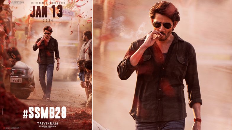 SSMB28: Mahesh Babu’s Mass Look From Trivikram Srinivas’ Directorial Unveiled; Film To Release in Theatres on January 13, 2024 (View Poster)