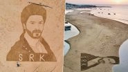 This Sand Portrait of Shah Rukh Khan Made on Pakistan&rsquo;s Gadani Beach Is a Treat for SRKians (View Pics)