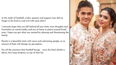 Sunil Chhetri's Wife Sonam Bhattacherjee Reacts to Hate Received on Social Media After Controversial Ending to Bengaluru FC vs Kerala Blasters ISL 2022–23 Knockout Match