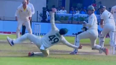 Steve Smith Catch Video: Watch Australia's Stand-In Captain Grab a One-Handed Stunner to Dismiss Cheteshwar Pujara During IND vs AUS 3rd Test 2023