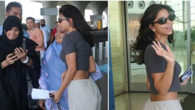 Suhana Khan Patiently Clicks Selfies With Fans at Mumbai Airport (Watch Video)