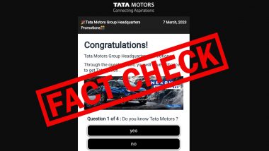 Tata Motors Group Headquarters Promotions Real of Fake? Here’s a Fact Check of the False Promotional Ad Offering Tata Nexon As Prize, Going Viral on WhatsApp