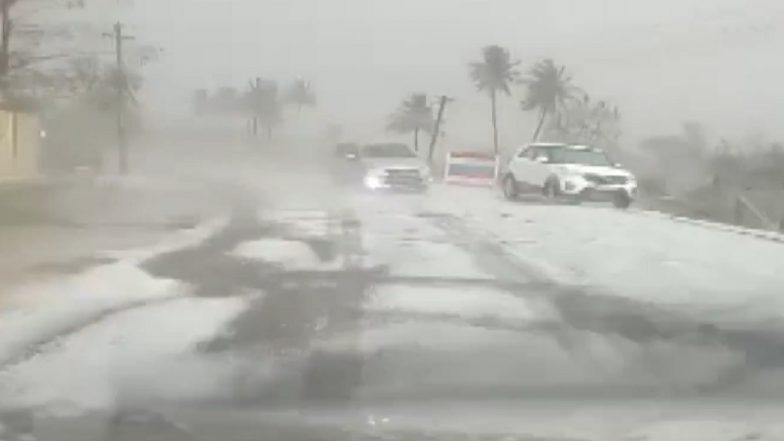 Telangana Rains: Heavy Rainfall Accompanied With Hailstorm Lashes Vikarabad District (See Videos)