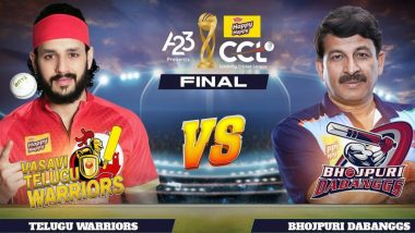 Telugu Warriors vs Bhojpuri Dabanggs CCL 2023 Match Live Streaming Date and Time: How To Watch the Final Match of Celebrity Cricket League Online and on TV