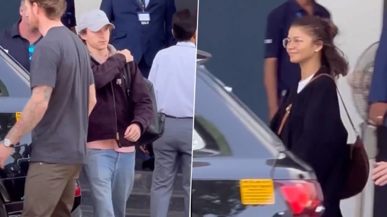 Tom Holland and Zendaya Arrive in Mumbai; 'Spider-Man' and 'MJ' Clicked Exiting Private Airport (Watch Video)