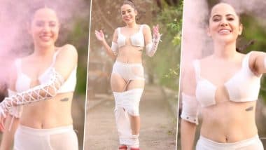 Holi 2023: Uorfi Javed Opts for Cut-Out Bra and Bizarre Skirt To Play the Festival of Colours (Watch Video)