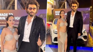 Uorfi Javed Poses With Arjun Kapoor at Designer Gaurav Gupta's Store Launch Event in Mumbai (Watch Video)