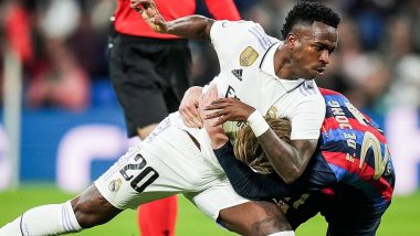 Vinicius Jr Floors Frenkie de Jong! Watch Brazil Star Use WWE-Like Move on Dutch Midfielder During Real Madrid vs Barcelona, Copa del Rey 2022-23 Semifinal (See Video)