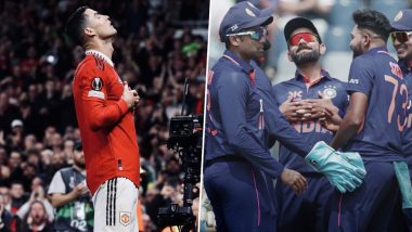 Virat Kohli Does Cristiano Ronaldo's 'Sleep Celebration' While Celebrating Wicket During IND vs AUS 1st ODI 2023 (See Viral Pic)