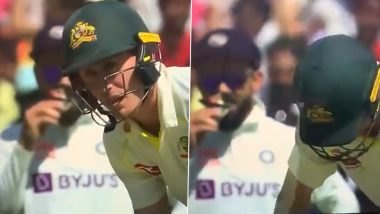 Virat Kohli Spotted Eating While Fielding at Slips During Day 1 of IND vs AUS 4th Test 2023, Shares Snack With Shreyas Iyer (Watch Video)