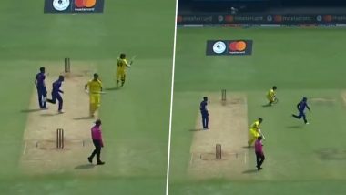 Insane Speed! Virat Kohli Runs Quickly Across Pitch From Covers to Mid-Wicket, Reaches Faster Than Designated Fielder During IND vs AUS 1st ODI 2023 (Watch Video)