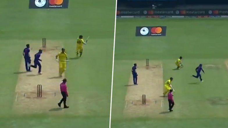 Insane Speed! Virat Kohli Runs Quickly Across Pitch From Covers to Mid-Wicket, Reaches Faster Than Designated Fielder During IND vs AUS 1st ODI 2023 (Watch Video)