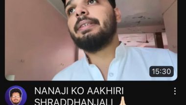 YouTuber Lakshay Chaudhary Vlogs His Grandfather’s Funeral, Sparks Discourse on Social Media; Watch Viral Video Here