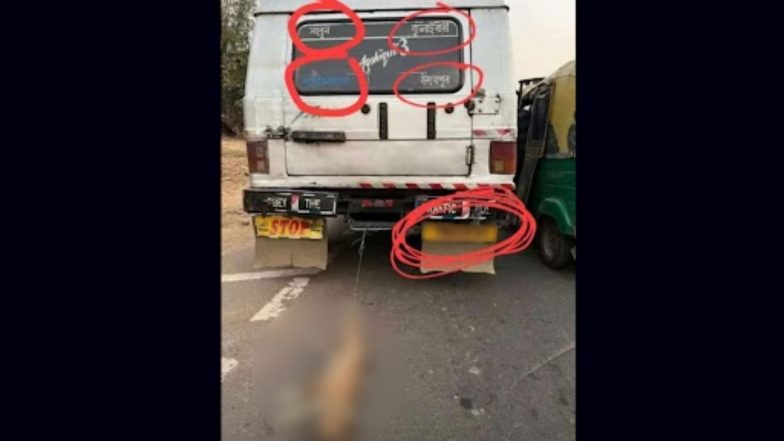 Animal Cruelty in Tripura: Dog Tied To Jeep and Dragged To Death, Accused Arrested After Disturbing Photo Goes Viral