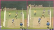 MS Dhoni Begins Practice for IPL 2023, Smashes Huge Six in Nets As Fans Cheer Loud for CSK Captain (Watch Video)
