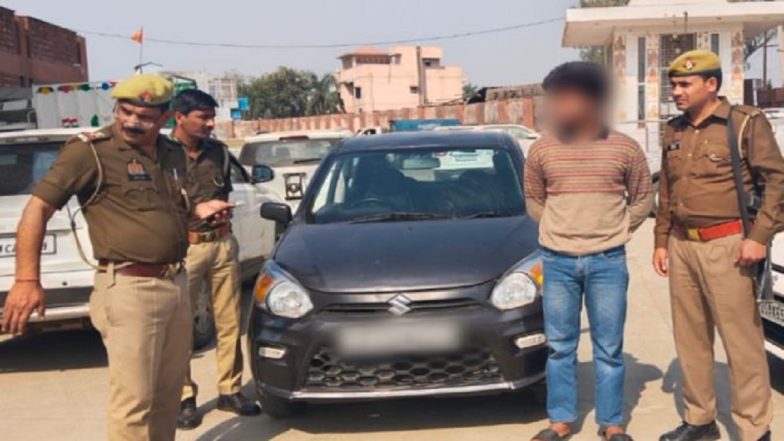 Uttar Pradesh: Man Performs Stunt by Sitting on Moving Car’s Bonnet in Greater Noida, Police Seize Vehicle After Video Goes Viral