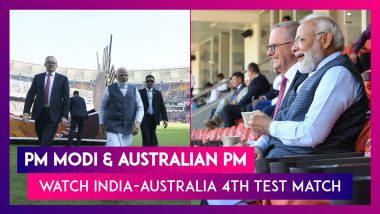 PM Narendra Modi & Australian PM Anthony Albanese Watch India-Australia 4th Test Match In Ahmedabad, Gujarat