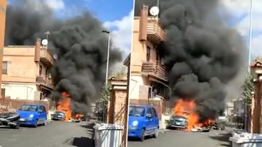 Italy Plane Crash: Pilots Die After Two Italian Air Force Planes Collide Mid-Air Near Guidonia Military Airport During Exercise (Watch Video)
