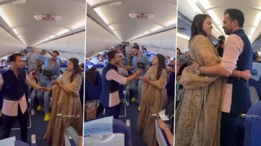 Couple Grooves to King's Romantic Number 'Maan Meri Jaan' at 36,000 Feet Above Ground on Charter Flight to Wedding, Adorable Video Goes Viral