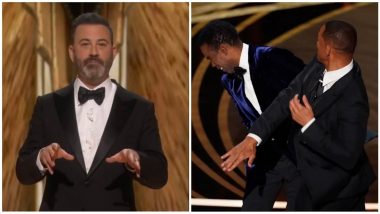 Oscars 2023: Host Jimmy Kimmel Takes a Jab at Chris Rock-Will Smith's Infamous Slap During His Opening Monologue at the 95th Academy Awards