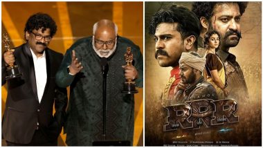 RRR at Oscars 2023: 'Naatu Naatu' Wins Best Original Song at the 95th Academy Awards! Netizens Congratulate MM Keeravani and Chandrabose