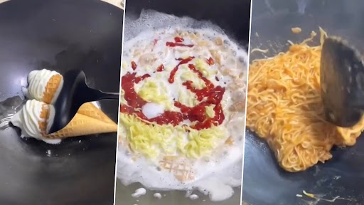 Ice Cream Noodles Cooked With Chilli Sauce Is the Latest Weird Food Combination That Will Make You Question Everything! Watch 'Scary' Video