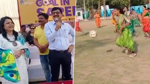 ‘Goal in Saree’: Women Donning Vibrant Saree Plays Football in Unique Tournament Held in Gwalior, Video Goes Viral