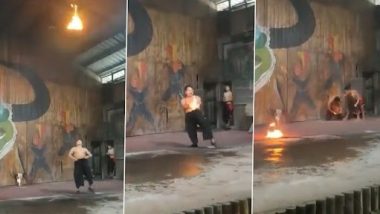 Man Performs Bizarre Fire Stunt Brilliantly in First Attempt, Then This Happened; Viral Video Is Scary Yet Funny