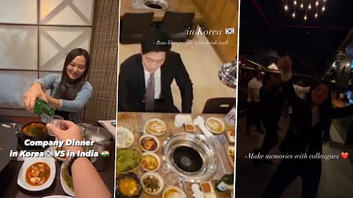 Korean Blogger Shows Difference in Company Dinners in Her Native Country Vs India, Gripping Video Goes Viral